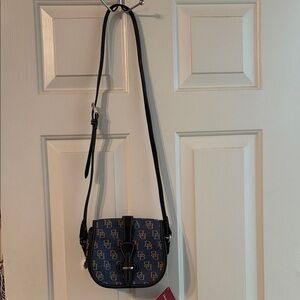Dooney & Bourke Navy and Black Denim Crossbody Bag